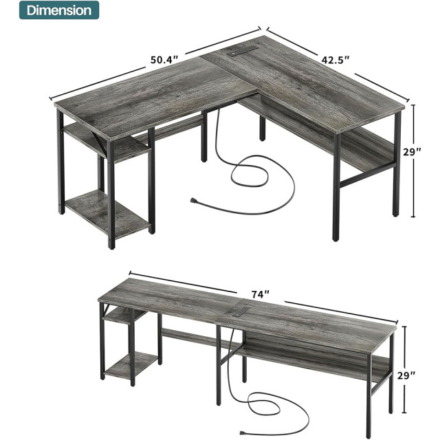 Nu-Deco L Shaped Office Desk MH24349