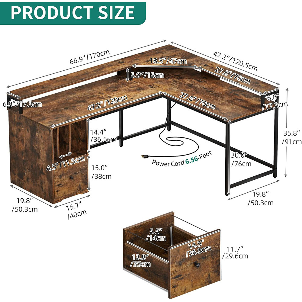 Nu-Deco L Shaped Office Desk MH24351