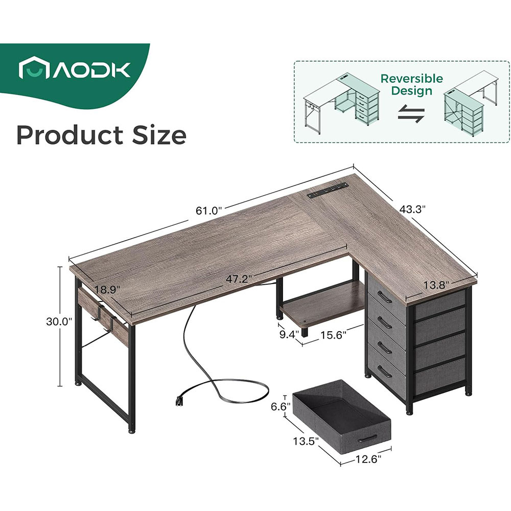 Nu-Deco L Shaped Office Desk MH24359