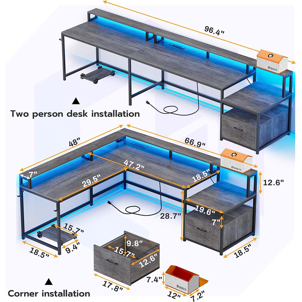 Nu-Deco L Shaped Office Desk MH24357