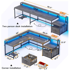 Nu-Deco L Shaped Office Desk MH24357