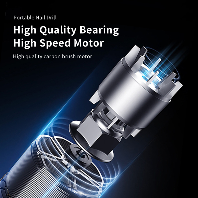 OEM New Arrival Nail Salon Equipment Rechargeable Liquid Crystal Display Portable Brushless Drill Machine 35000rpm