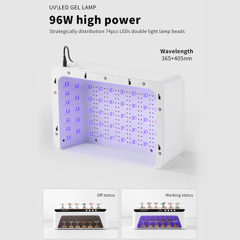 High Power 96W Wholesale Professional High End UV LED Nail Lamp White Beads for Salon SPA