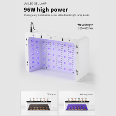 High Power 96W Wholesale Professional High End UV LED Nail Lamp White Beads for Salon SPA