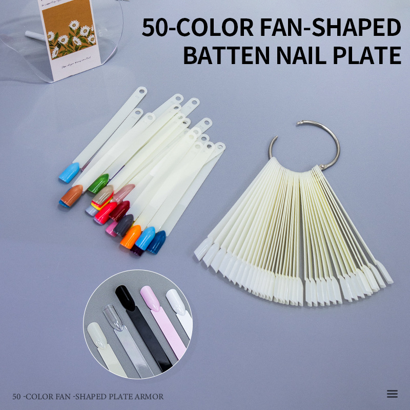 50 Tips ABS Ring Chart Nail Polish Showcase Swatches Nail Color Display Card Fot Nail DIY