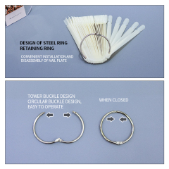 50 Tips ABS Ring Chart Nail Polish Showcase Swatches Nail Color Display Card Fot Nail DIY