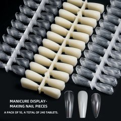 Eco-friendly Nail Colors board Salon Manicure Tools Nail Art Color Chart Display Plastic 240 Nail Tips Practice Rack