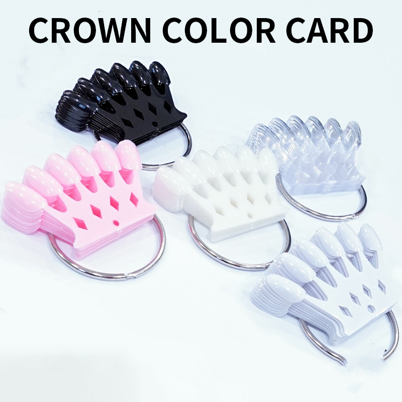 10 Pcs 5 Colors Nail Accessories Tool Pink Black Nail Contrast Card Plate Display Practice Nail Tips Color Display