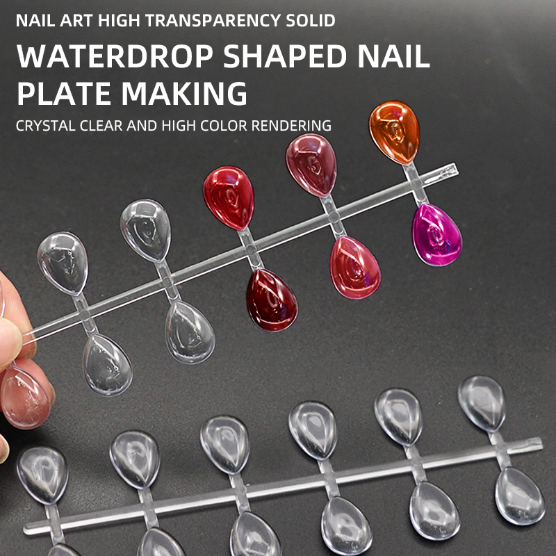 Nail solid printing transparent nail drop-shaped practice color card nail polish glue display board