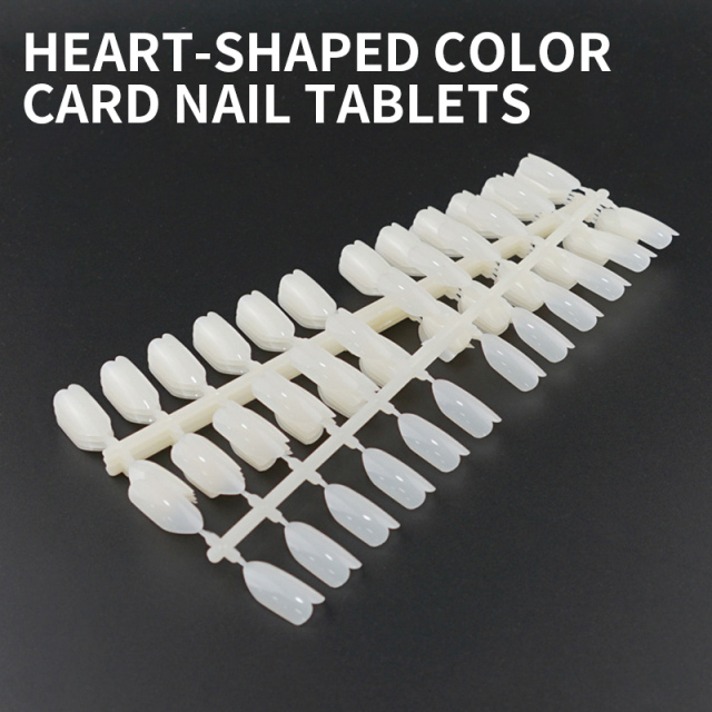 Heart-shaped nail plate nail polish nail polish display color card nail polish glue practice nail color card template