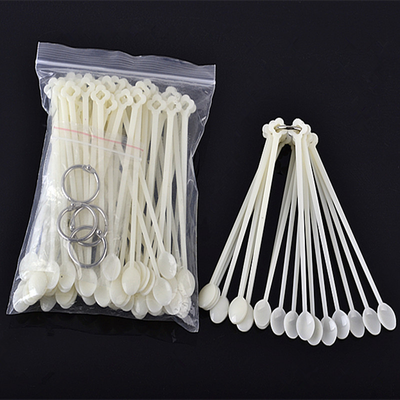 Natural Clear Removable Nail Display Tips Sticks Spoon Shape Samples sample Nail Art Color Chart