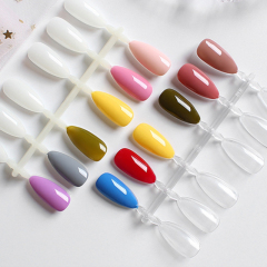 Manicure almond-shaped nail drop practice nail INS transparent fake nails printing contrast display color card