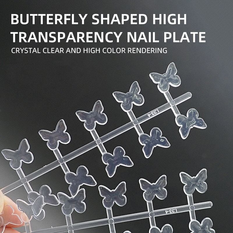 10Tips Transparent Natural Nail Polish Color Display Board Heart Water Shape Nail Desig Color Chart