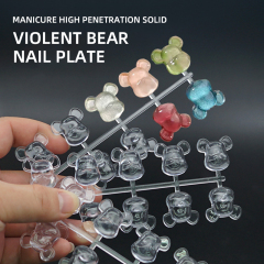 3D Bear Nail Artificial Tips Display Card Nail Art Polish Swatch Practice Color Chart