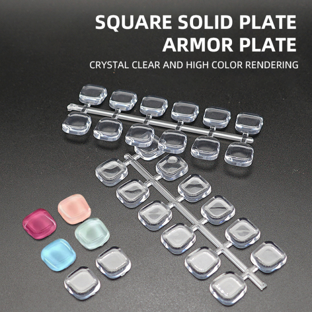 Manicure palette transparent mini bear peas love nail polish glue display palette flat solid color card