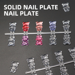 140pcs/set 3D Bear Nail Artificial Tips Display Card Nail Art Polish Swatch Practice Color Chart