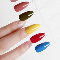 Manicure almond-shaped nail drop practice nail INS transparent fake nails printing contrast display color card