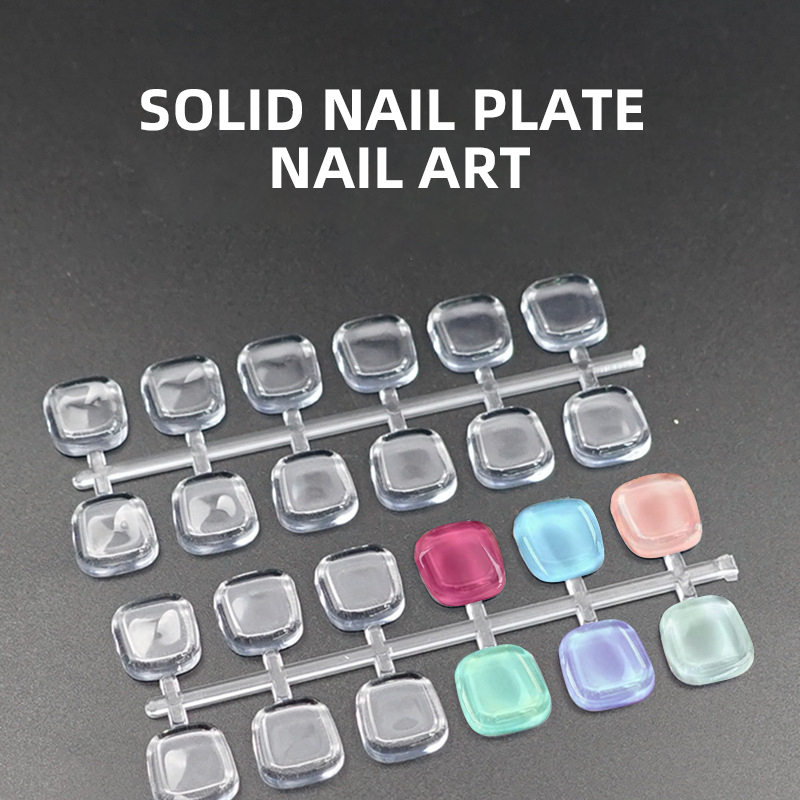 Manicure palette transparent mini bear peas love nail polish glue display palette flat solid color card