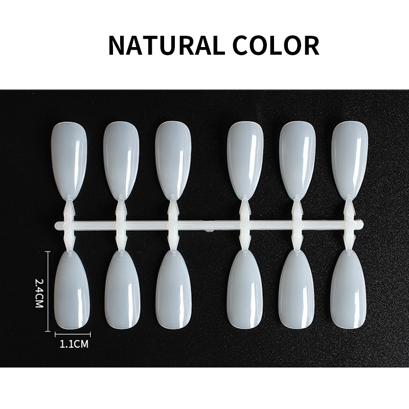 Manicure almond-shaped nail drop practice nail INS transparent fake nails printing contrast display color card