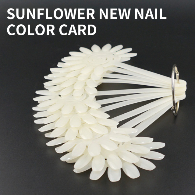 Nail Supplies Natural Clear Nail Polish Color Chart 120pcs Plastic Color Chart Sunflower False Nail Display Tips