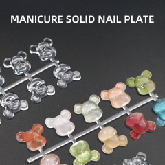 3D Bear Nail Artificial Tips Display Card Nail Art Polish Swatch Practice Color Chart