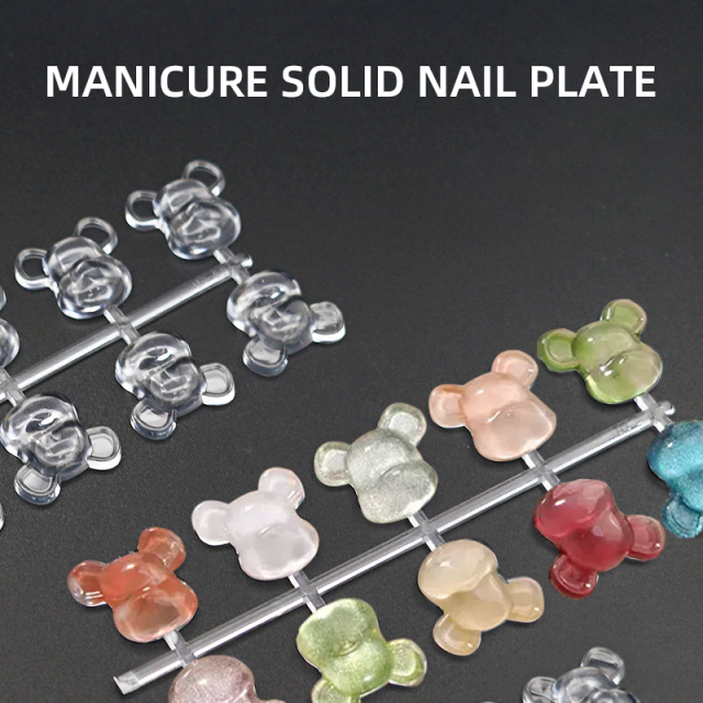 3D Bear Nail Artificial Tips Display Card Nail Art Polish Swatch Practice Color Chart