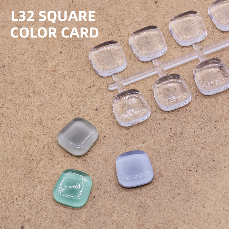 Manicure palette transparent mini bear peas love nail polish glue display palette flat solid color card
