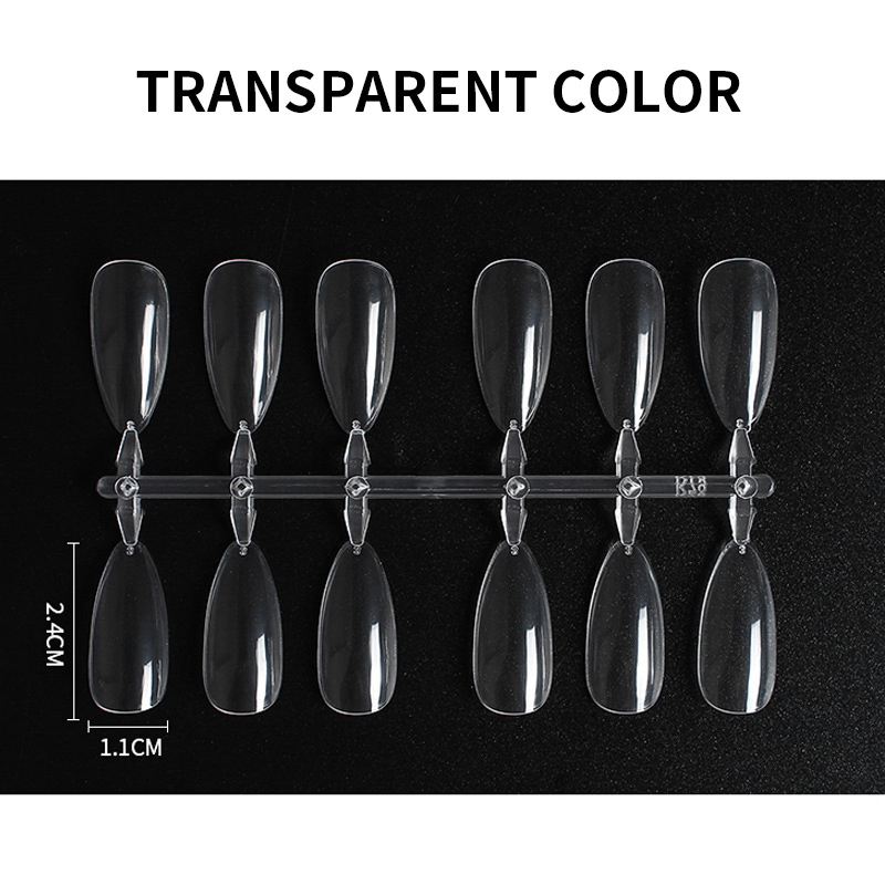 Manicure almond-shaped nail drop practice nail INS transparent fake nails printing contrast display color card
