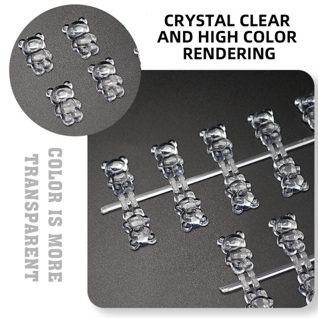 140pcs/set 3D Bear Nail Artificial Tips Display Card Nail Art Polish Swatch Practice Color Chart
