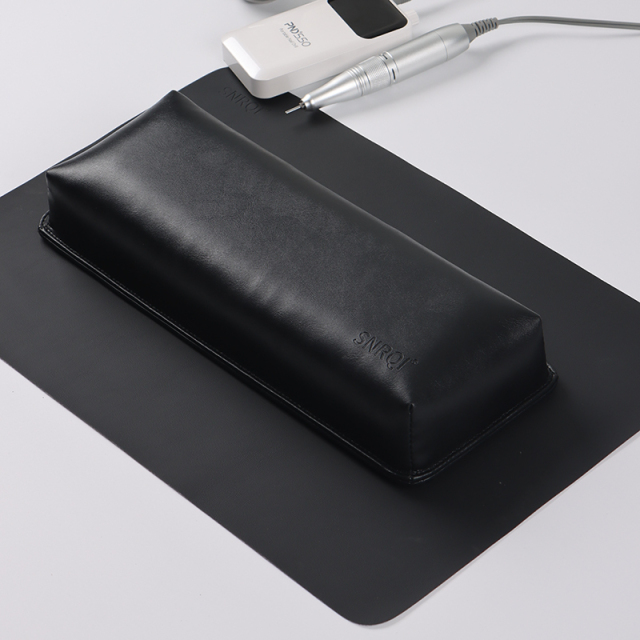 Good Quality Salon Soft PU Leather Manicure Nail arm rest hand pillow with table Mat