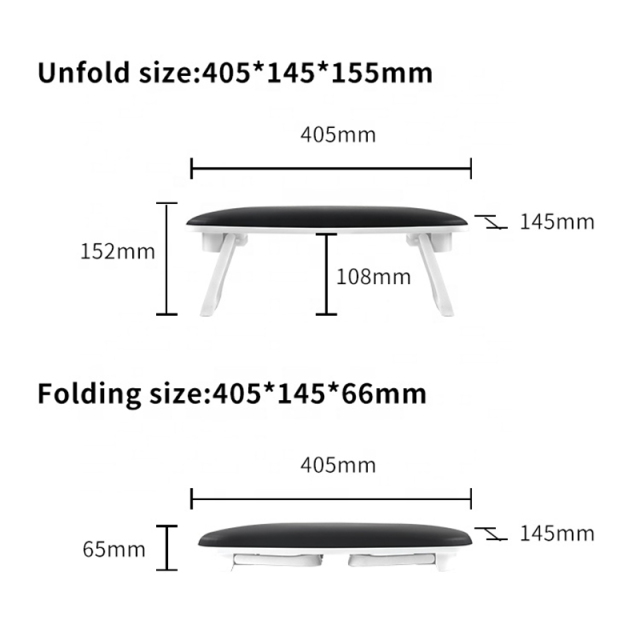 Factory Price H8 Nail Hand Pillow Comfortable Texture PU Leather Material Foldable Bracket Nail Arm Rest Hand Pillow