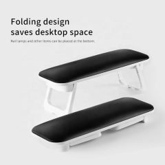 Factory Price H8 Nail Hand Pillow Comfortable Texture PU Leather Material Foldable Bracket Nail Arm Rest Hand Pillow