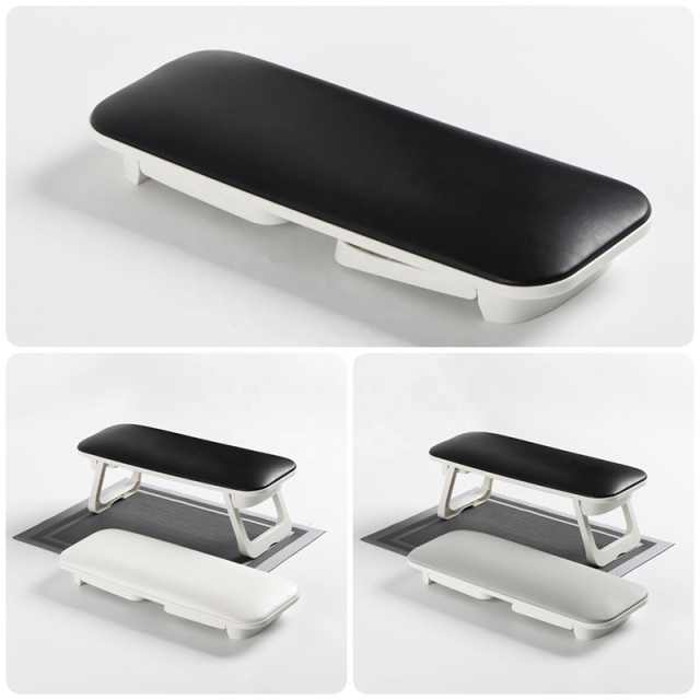 Factory Price H8 Nail Hand Pillow Comfortable Texture PU Leather Material Foldable Bracket Nail Arm Rest Hand Pillow