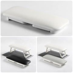 Factory Price H8 Nail Hand Pillow Comfortable Texture PU Leather Material Foldable Bracket Nail Arm Rest Hand Pillow