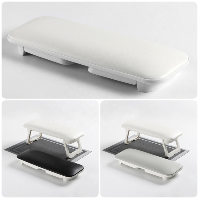 Factory Price H8 Nail Hand Pillow Comfortable Texture PU Leather Material Foldable Bracket Nail Arm Rest Hand Pillow