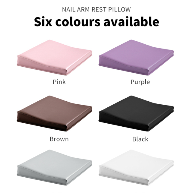 Waterproof Hand Pillow PU Leather Square and Round Easy to Clean Nail Art Manicure Hand Pillow Nail Arm Rest for Nail Salon