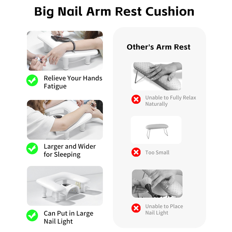 New Portable Adjustable Height Nail Arm Rest Tilted Sleeping Design PU Leather Butterfly Nail Pillow Nail Arm Rest Hand Pillow