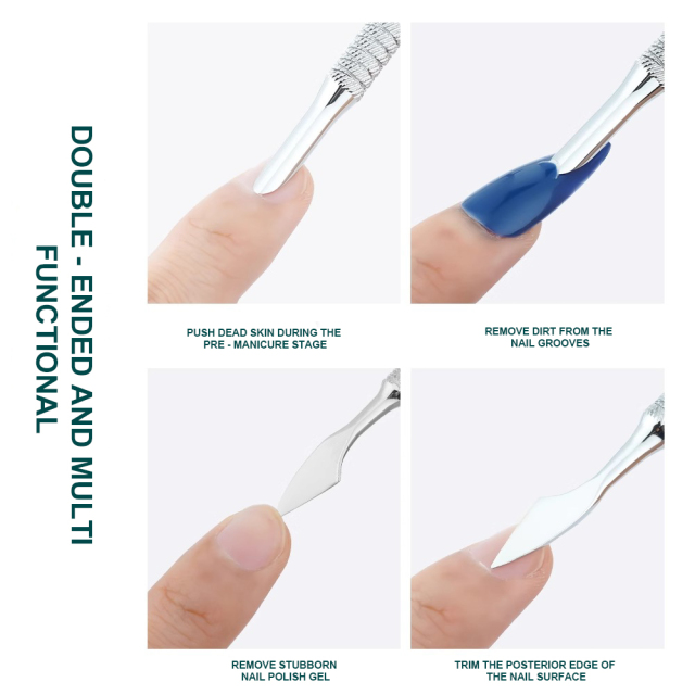 Steel nail-pushing stainless steel double-head nursing exfoliating nail manicure tool
