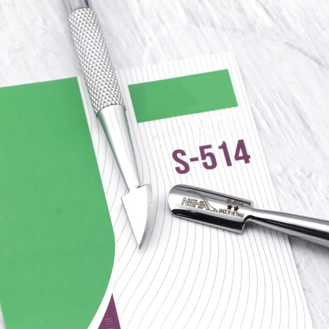 Steel nail clipper S514 stainless steel double-head care exfoliating nail manicure tool