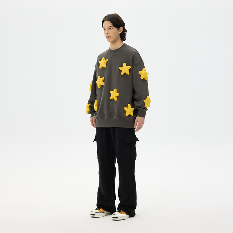 Full of stars round neck sweatshirt