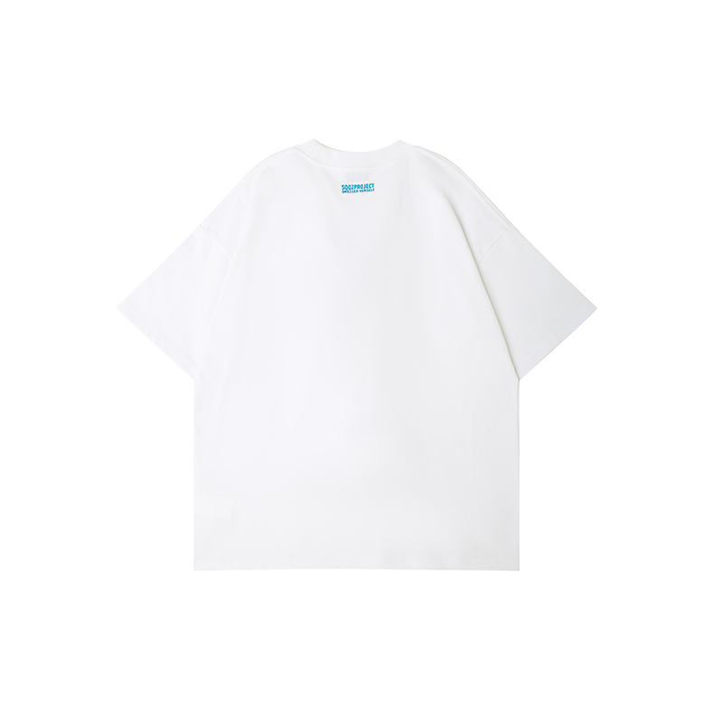 3D Lightning & Exclamation Cotton Padding Oversized Short Sleeve T-Shirt - Couples