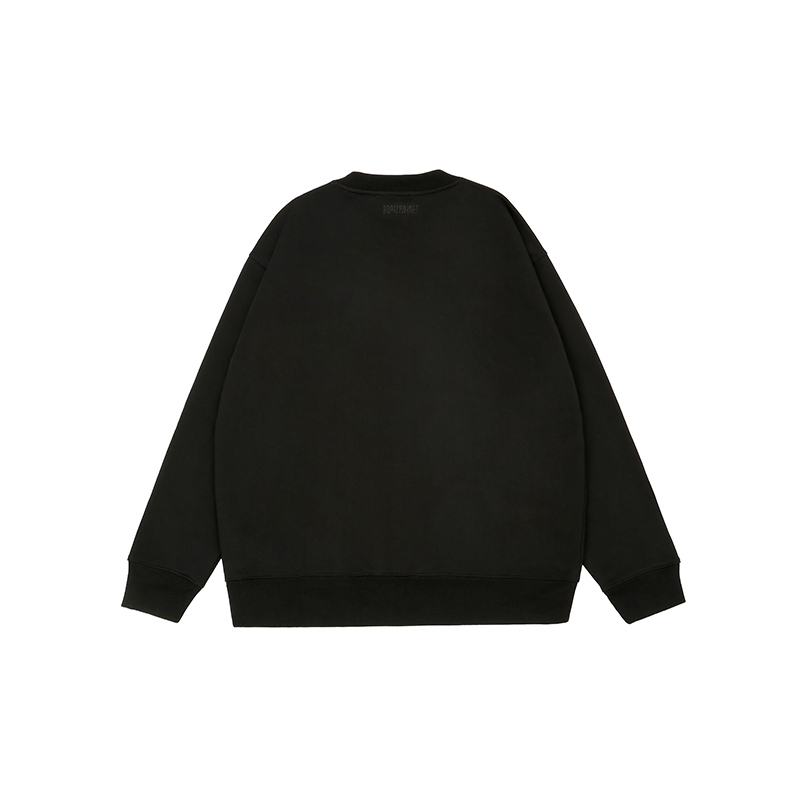 Cotton-filled 3D Raised YES Lettering Crewsweatshirt Bold Typography Oversized Fit Couples Matching Streetwear SQQZ PROJECT Original