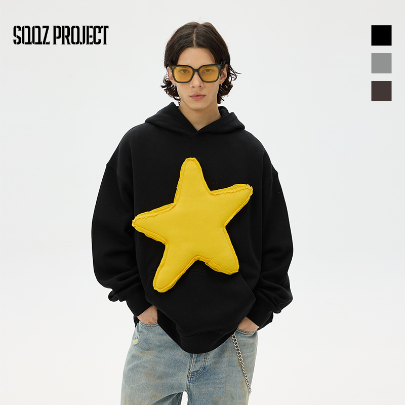 3D Single Heart Cotton Padding Oversized Crewneck Long Sleeve Sweatshirt - Unisex
