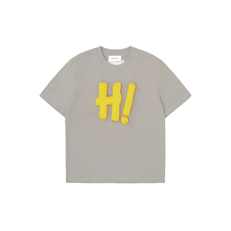 Cotton-filled 3D Raised HI Graphic T-shirt Hand-printed Design Crewneck Kids Oversized Comfort Streetwear Top SQQZ PROJECT Original