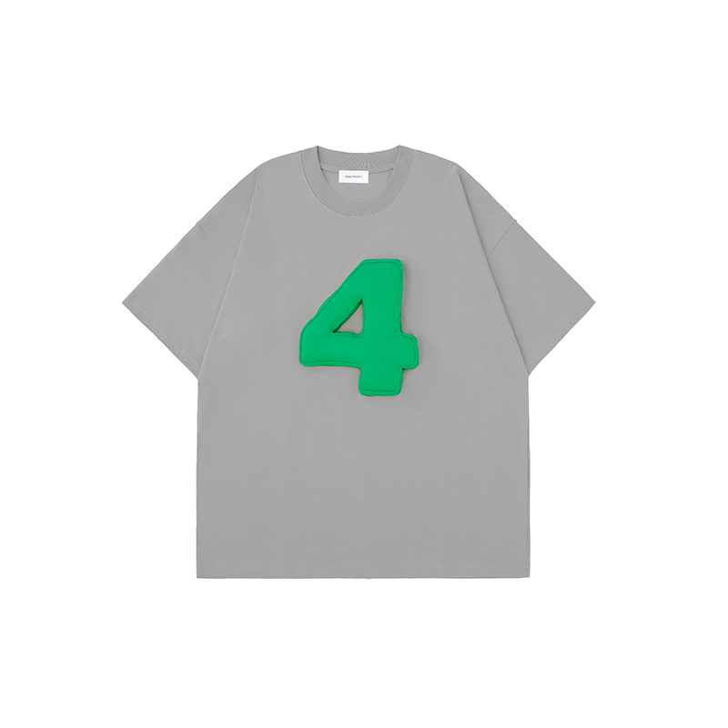 Cotton-filled 3D Raised Numbers Graphic T-shirt Hand-printed Design Crewneck Unisex Oversized Comfort Streetwear Top SQQZ PROJECT Original