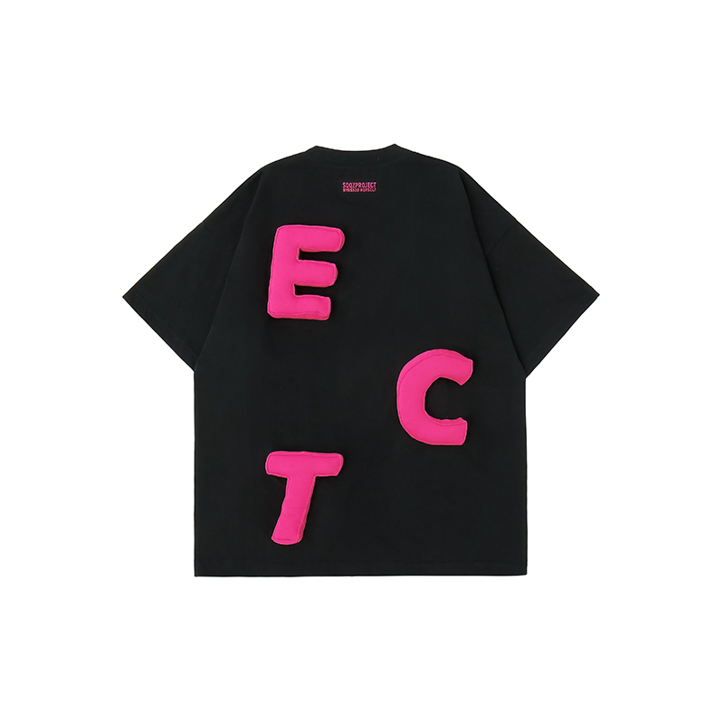 Cotton-filled 3D Raised Brand Logo T-shirt Hand-printed Design Crewneck Unisex Oversized Comfort Streetwear Top SQQZ PROJECT Original