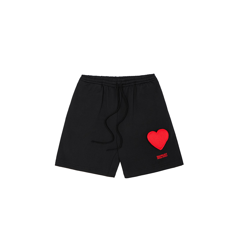 3D Heart Cotton Padding Sweatpants Shorts - Unisex