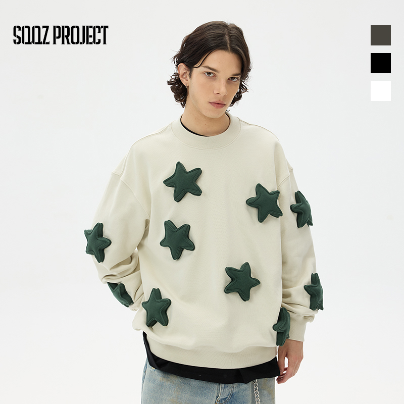 Full of stars round neck sweatshirt