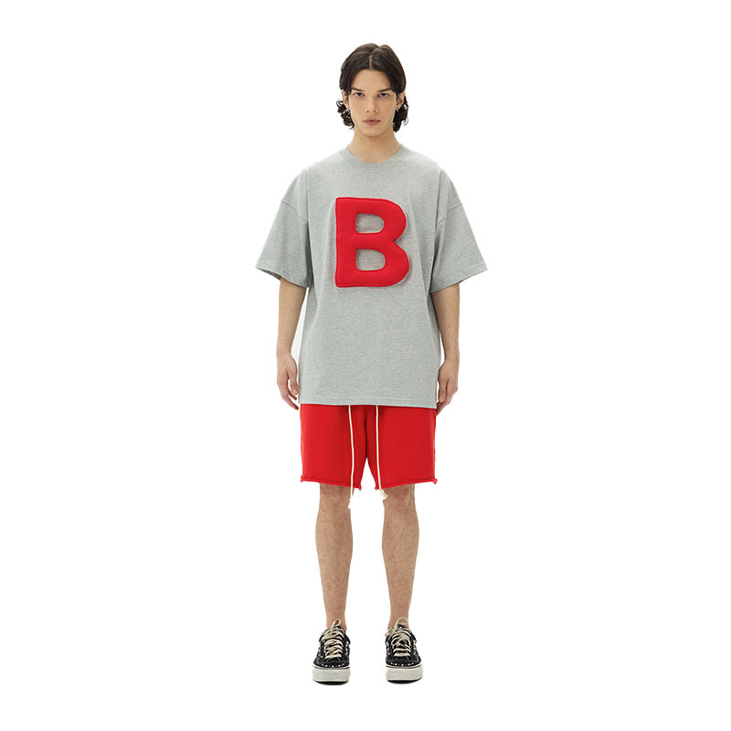 3D Letter Crewneck Heavyweight T-Shirt - 26 Letters