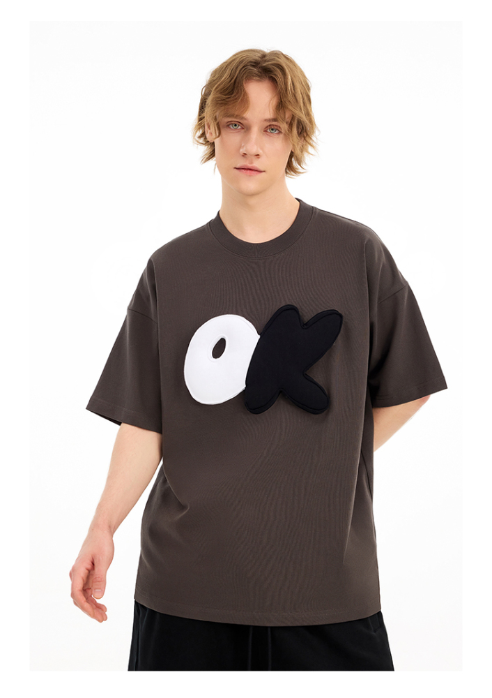 3D OK Puff Print Oversized Short Sleeve T-Shirt - Unisex